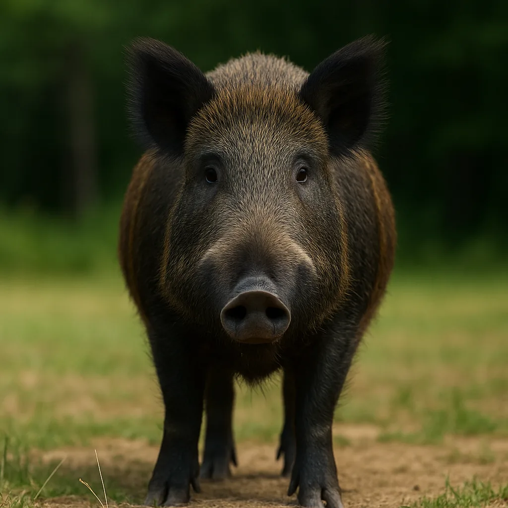 Wild hog on the property